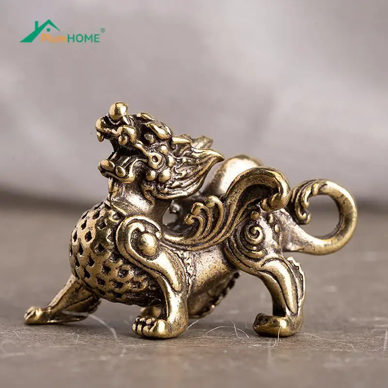 Statue Figurine Kylinsculpture Wealth Brass Decor Prosperity Good Yao Pi Chinese Qilin Animal Ornament Dragon Fengshui Luck