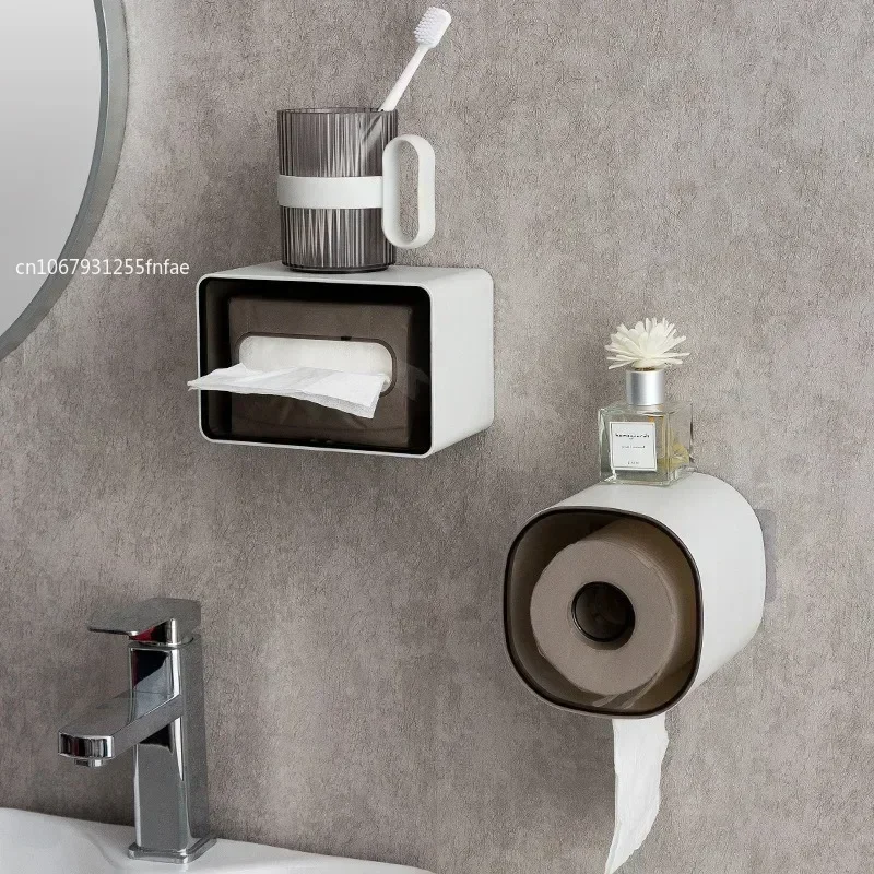 Multipurpose Wall Mounted Toilet Paper Storage Holder Waterproof Toilet Roll Dispenser Disposable Towel Box Bathroom Accessories