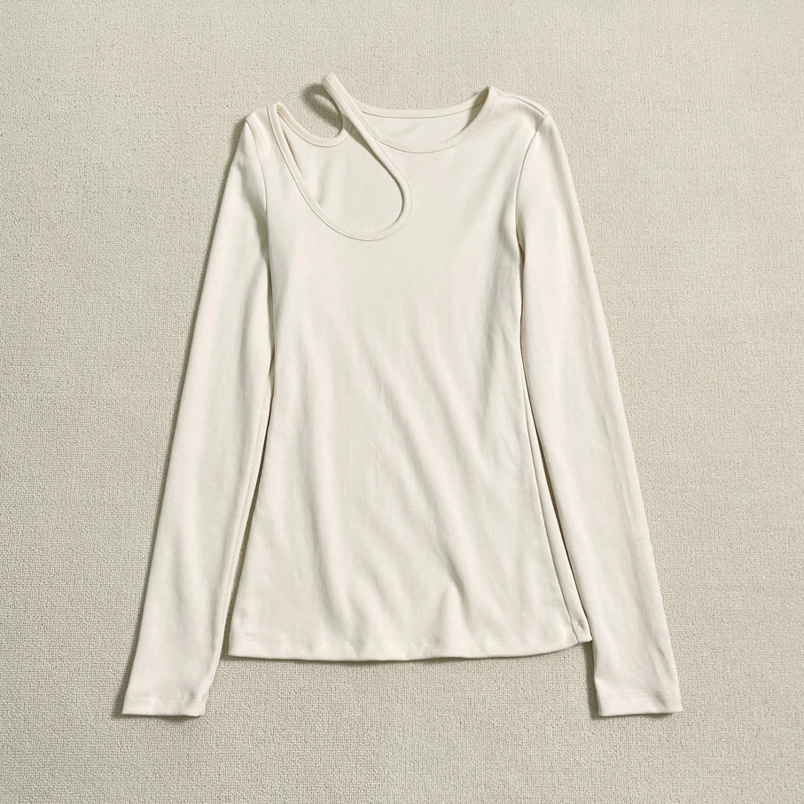 

2025 Spring/Autumn Fashion Slim-Fit Irregular Long-Sleeved T-Shirt For Women