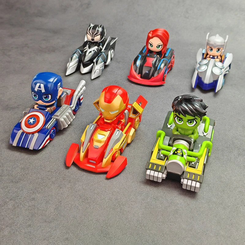 Nueva caja ciega de Kart de Marvel, personajes de la serie de Los Vengadores, equipo de Hulk, Thor, Iron Man, Kart, caja misteriosa, juguetes para coleccionar, regalo de cumpleaños para niños