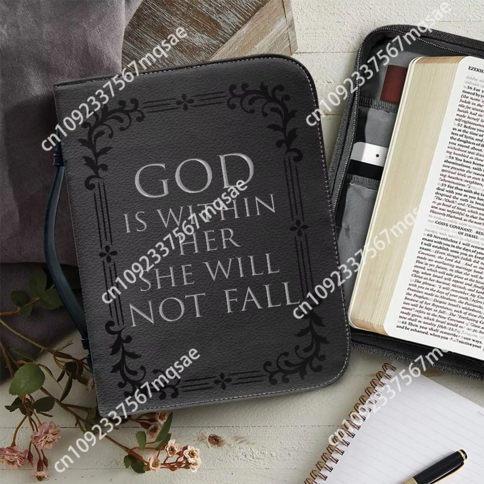 

Butterfly Bible Cover for Women Girls Bible Cover Carrying Bag Portable Top Handle Zipper Tote Bag Bible Bag with Multi-Pocket