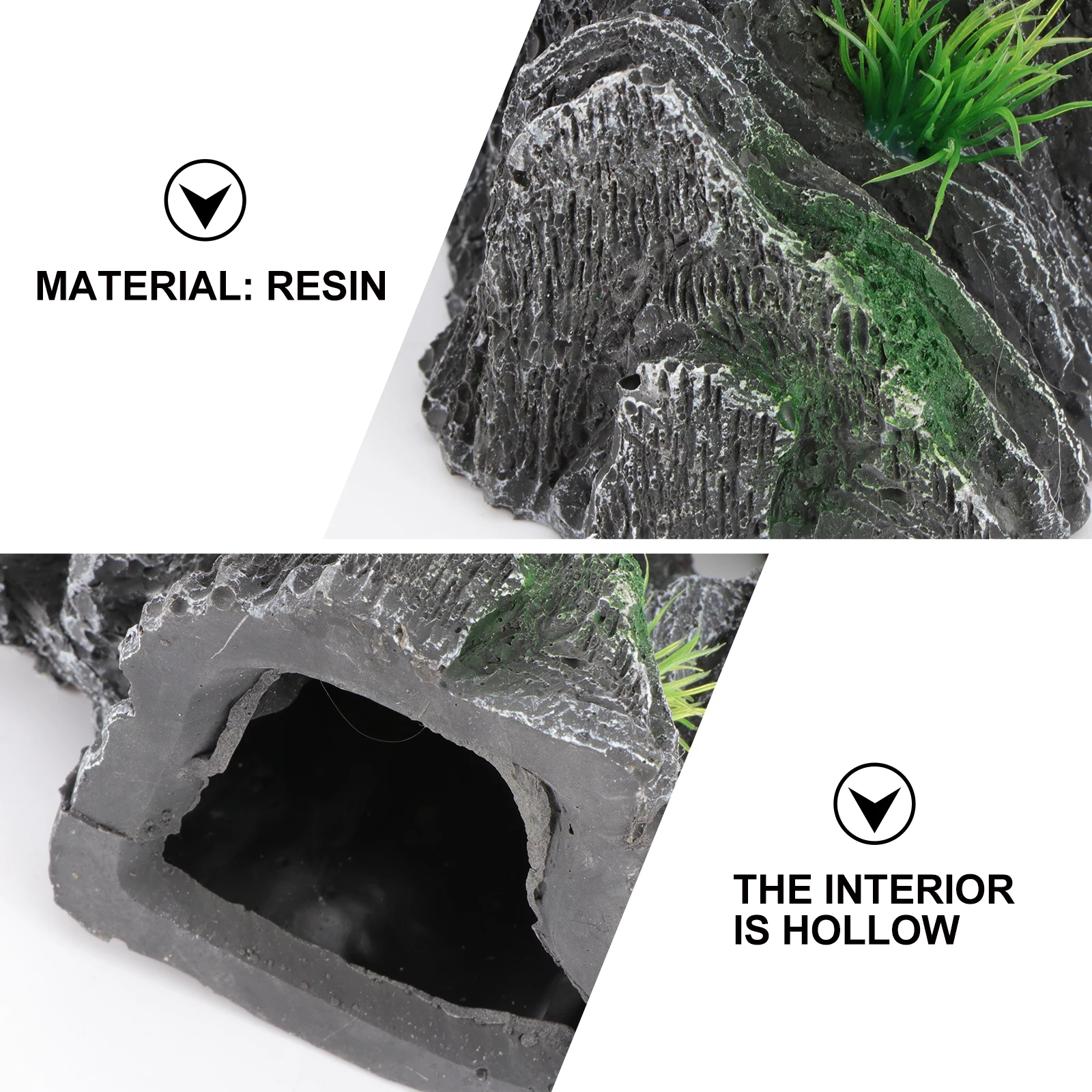 

Artificial Aquarium Decorations Craft Resin Fake Rockery for Fish Tank L scaping Durable No Fade
