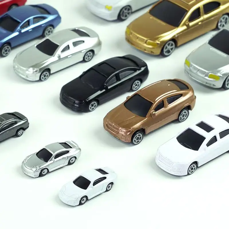 10PCS 1:75-1:300 Scale Miniature Car Model Toys Plastic Vehicle For DIY Railway Train/Sand Table Building Accessories Scenery