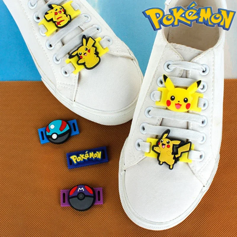 Pokemon shoes decal sneakers canvas shoes decoration PVC soft rubber shoelace buckle Kawaii birthday gift cosplayer accessories