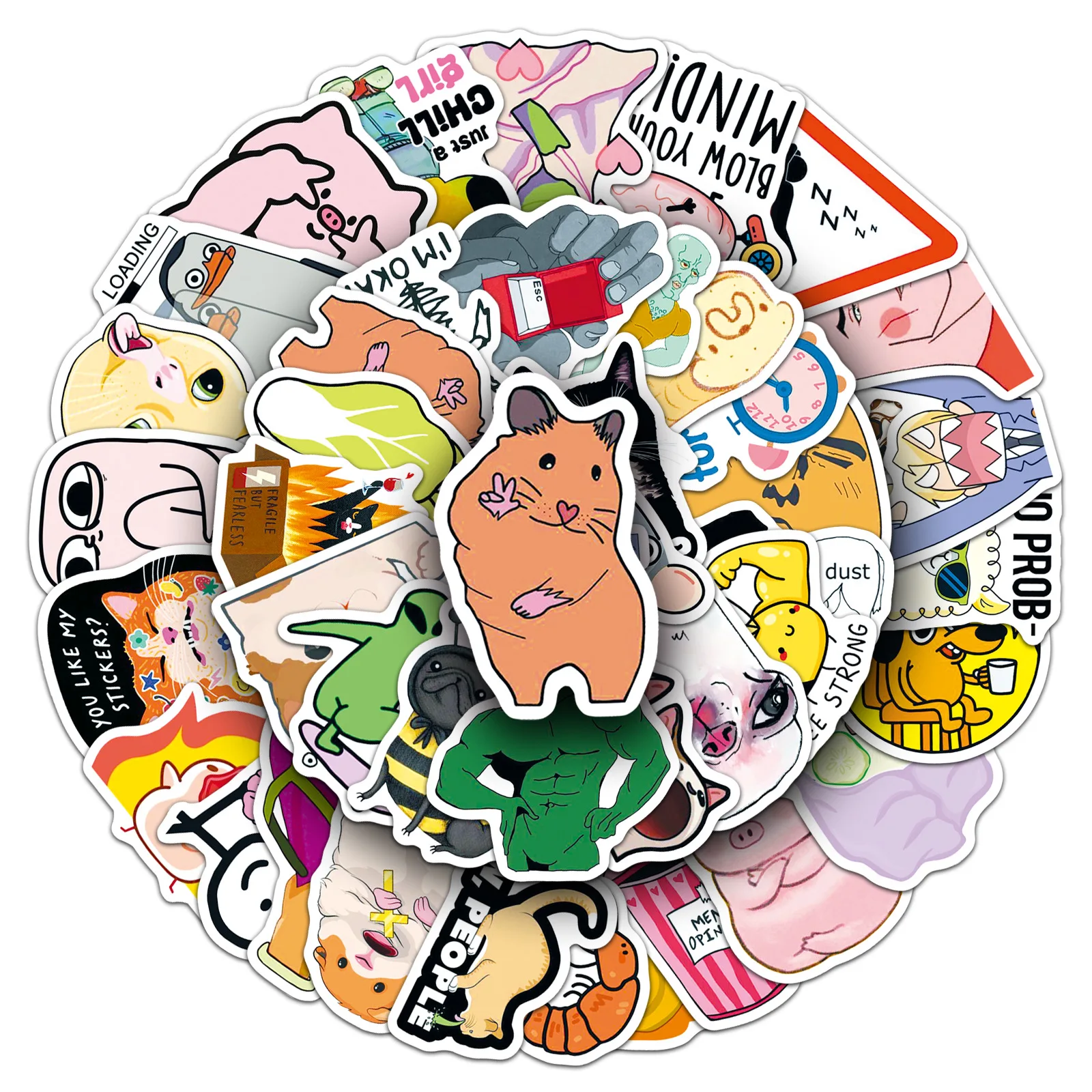 50 pezzi divertenti adesivi graffiti MEME stile europeo e americano decalcomania del fumetto bagagli fai da te telefono chitarra tazza scrapbook giocattoli per bambini