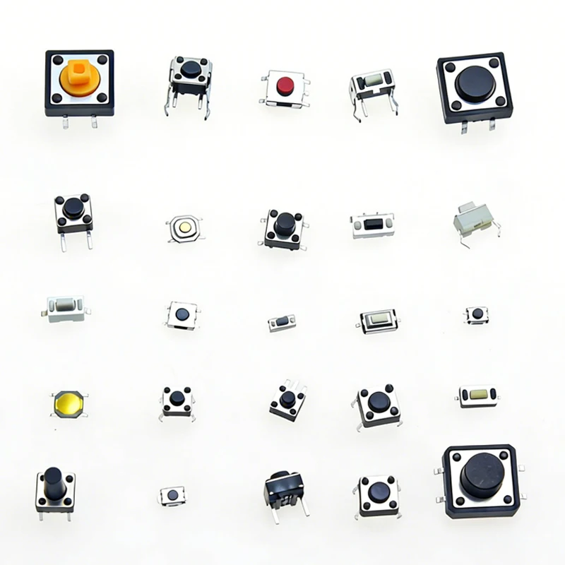 

125Pcs 25 Types Tact Switch Kit SMD DIP 2×4 3×6 4×4 6×6 12×12 Mini Push Button Reset Switches