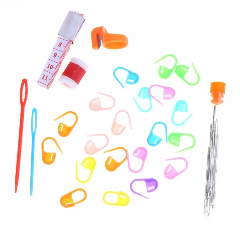 Tragbares Häkelnadel-Set, mehrfarbige Stricknadeln mit Aufbewahrungstasche, Werkzeugset zum Weben für DIY-Strick-, Näh- und Bastelprojekte. – Detail 16