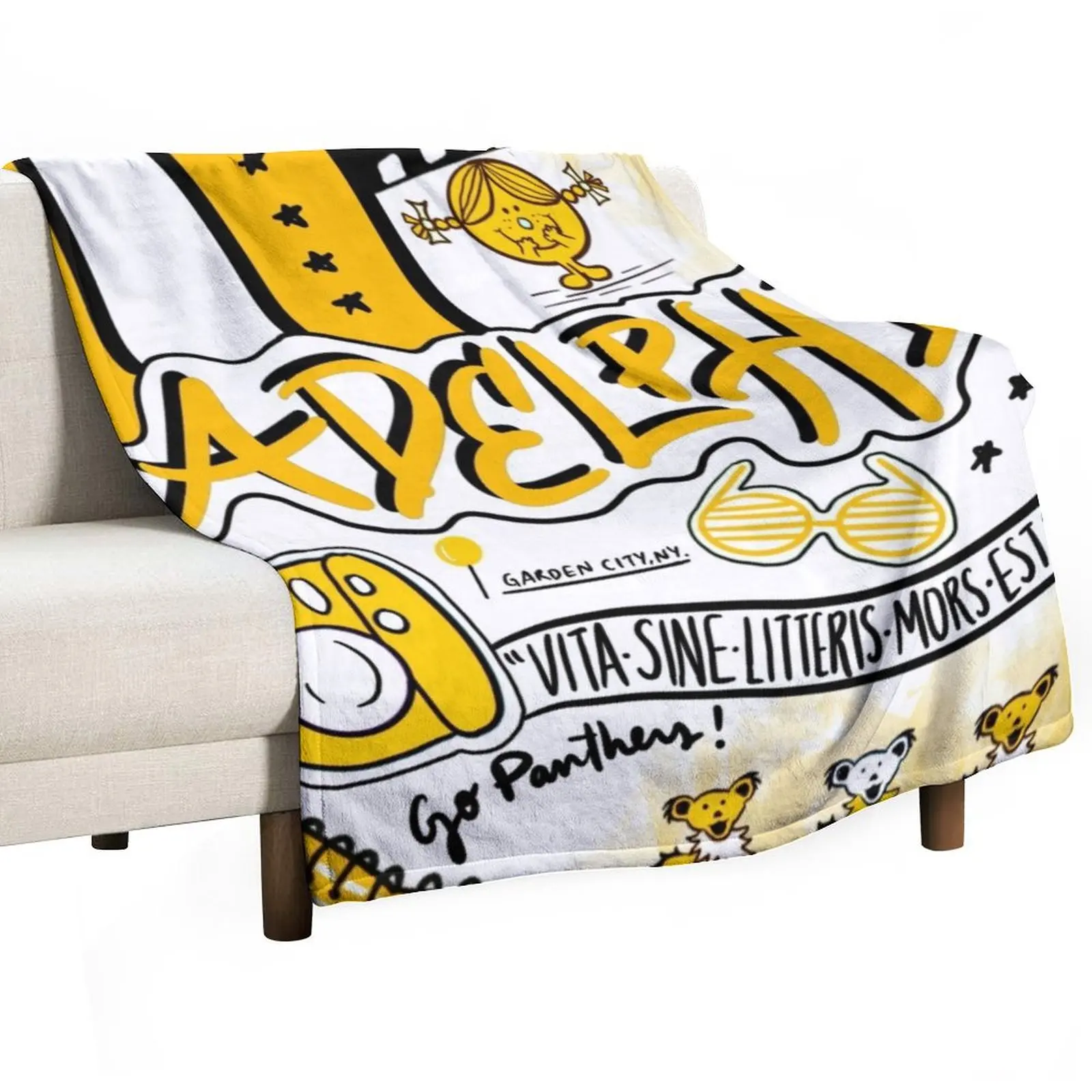 Adelphi U Throw Blanket Cute Soft Beds warm for winter Blankets