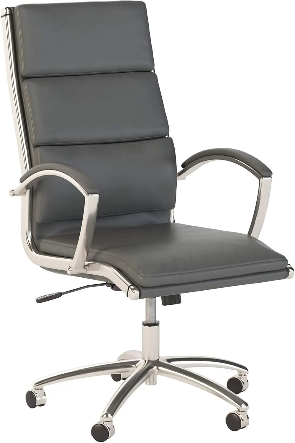 Jamestown High Back Leather Executive Office Chair, Dark Gray