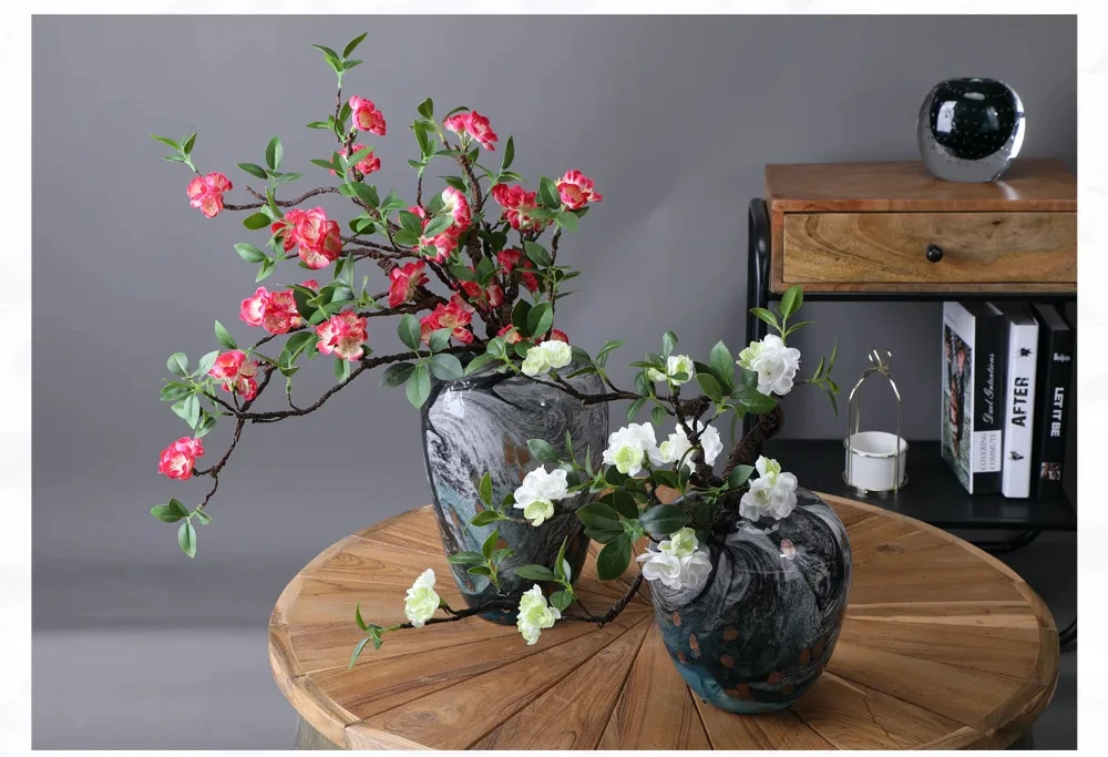 4 Stück künstliche getrocknete Pflaumenblütenzweige für Heimdekoration, Schreibtischdekoration, Bonsai, Hochzeit, Party, Blumenarrangement, Styling – Detail 6