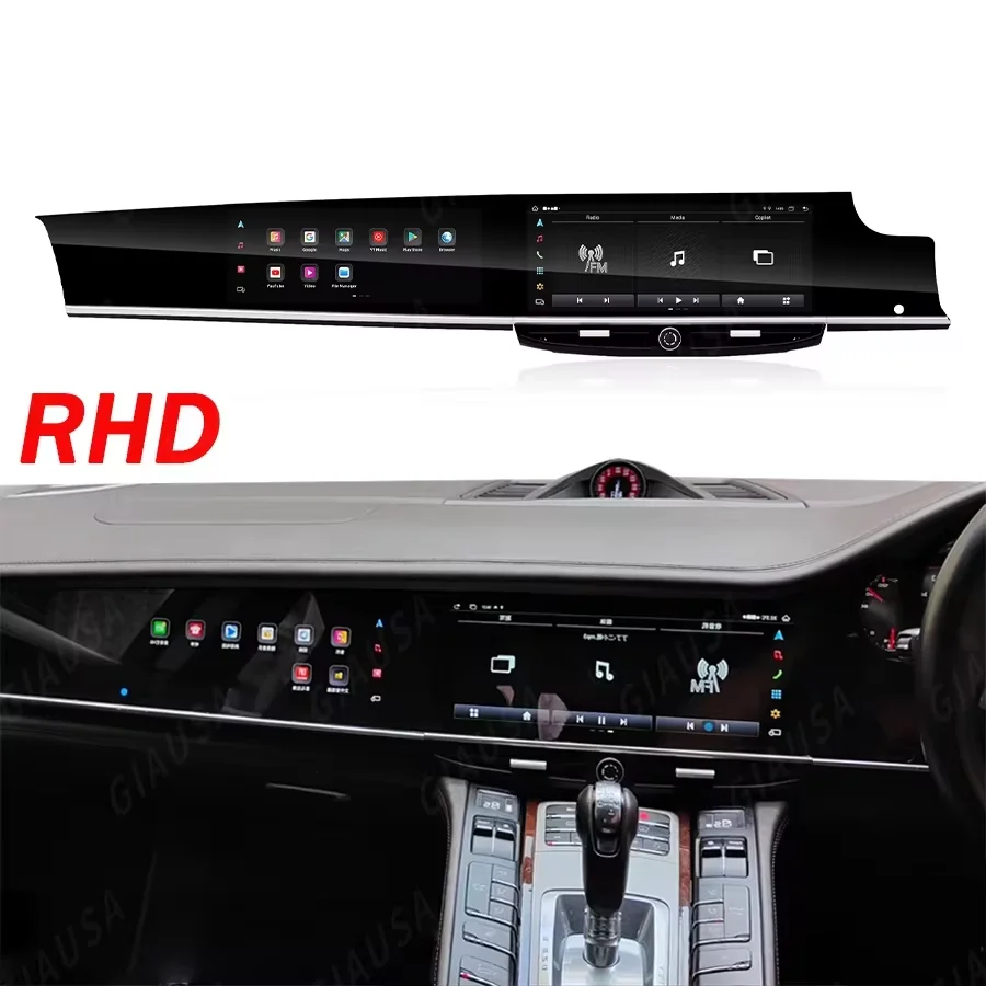 LHD RHD Carplay For Porsche Panamera 970 Upgraded Interactive Dual Screen 12.3 Inch + 11.4 Inch Android Multimedia Video Player