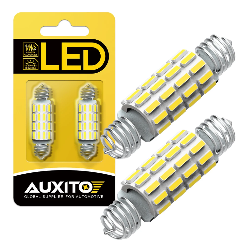 

AUXITO 2Pcs Festoon C10W LED 39mm 41mm 42mm Canbus Error Free 4014SMD 6500K White Car Interior Lights Reading Dome Trunk Lamp