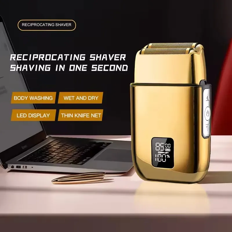 Komingdon Electric Shaver Bald Head Machine Reciprocating Shaving Razor Digital Display Electric Hair Clipper Whitening Device