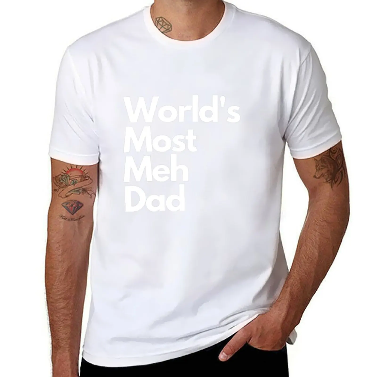 World's Most Dad Meh T-Shirt Breathable Workout Short Sleeve Top