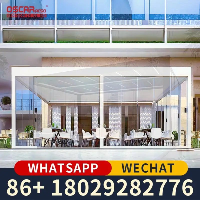 Outdoor Motorized Aluminum Modern Bioclimatic Winter Shelter Structure with Premium Quality Made in Turkey pergola