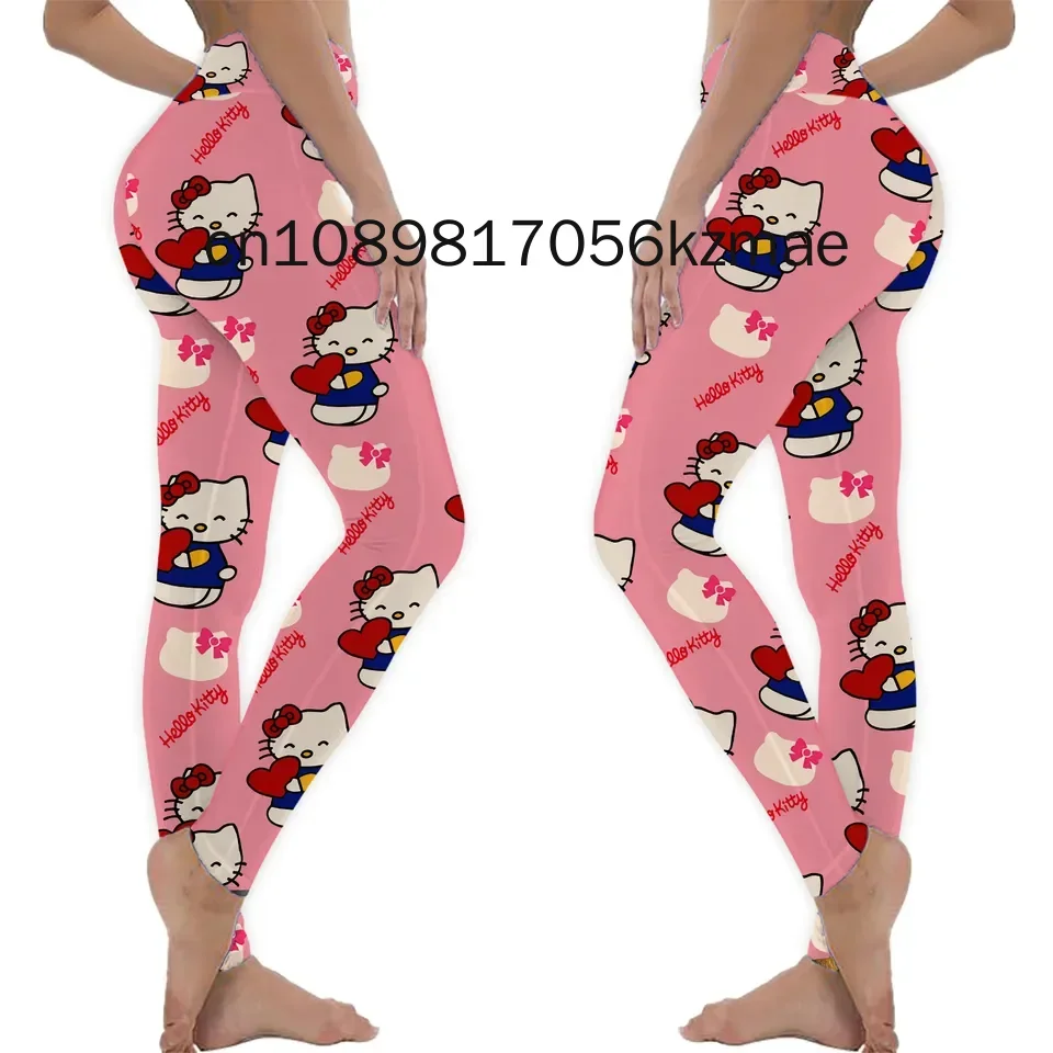 2024 New Sexy Hello Kitty Legging  Prints Girls Elastic Fitness Gym Sport Workout Leggings Women Yoga Pants Dropshipping