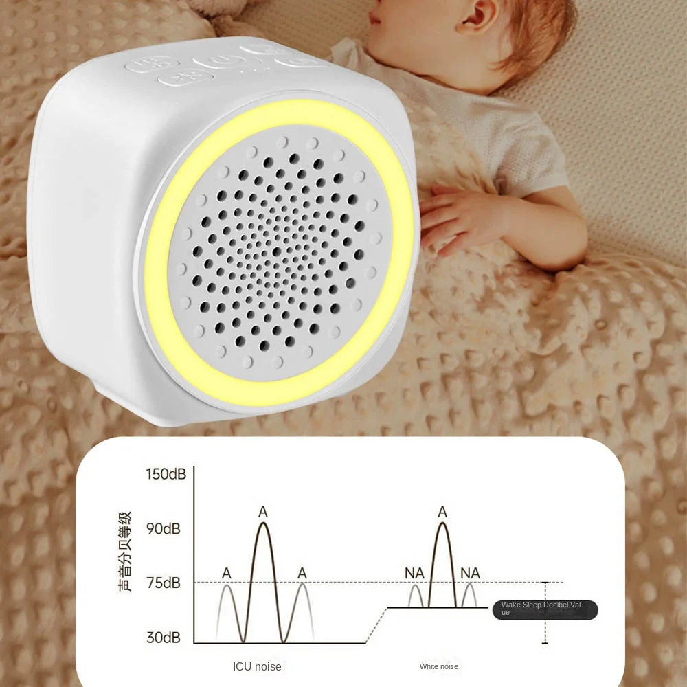 with RGB Lighting Baby White Noise Machine 26 Types Soothing Music White Sleep Sound Player Night Light Auto Shutoff with Timer