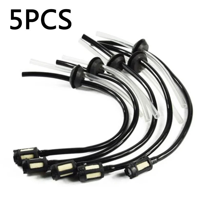 5X Fuel Filter Pipes Fuel Hose Seal Hedge Kit Garden Power Tools Spare Part For Trimmer Trimmer Brush Cutter Repair Accessories