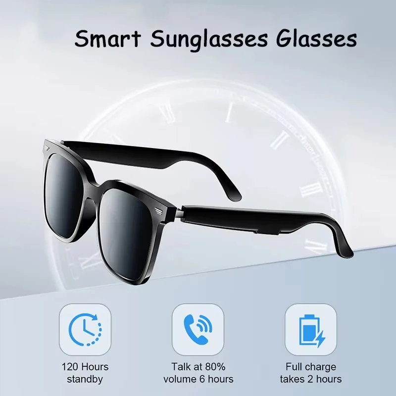 

Bluetooth 5.4 Smart Sunglasses Glasses multifunctional Ultraviolet-Proof HIFI Sound Quality Outdoor Black Sports Glasses