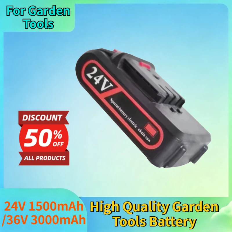Newest 24V 1500mAh/36V 3000mAh Battery for Woodworking Feller Pruning Mini Chainsaw 4 Inches High Quality Garden Tools Battery