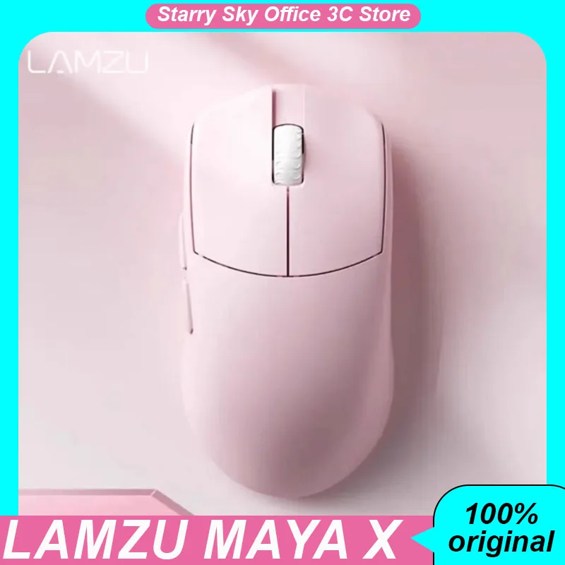 Lamzu Maya X Wireless Mouse Bluetooth Tri Mode Paw3950 Sensor 8k Low Latency Long Battery Life Customized Gameing Mouse Laptops