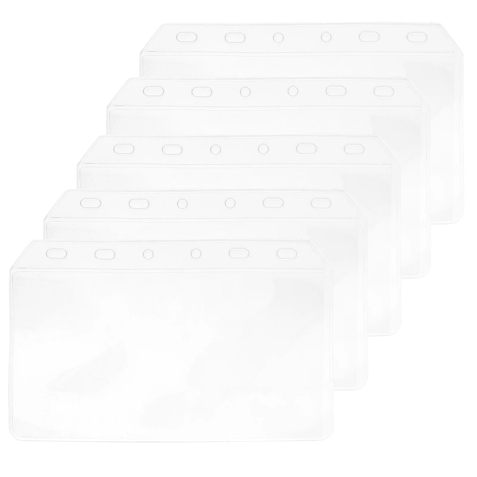 5Pcs Binder Pockets Lightweight PVC Refillable Loose Leaf Bags Document Organizer Notebook Folder for Work School Storage