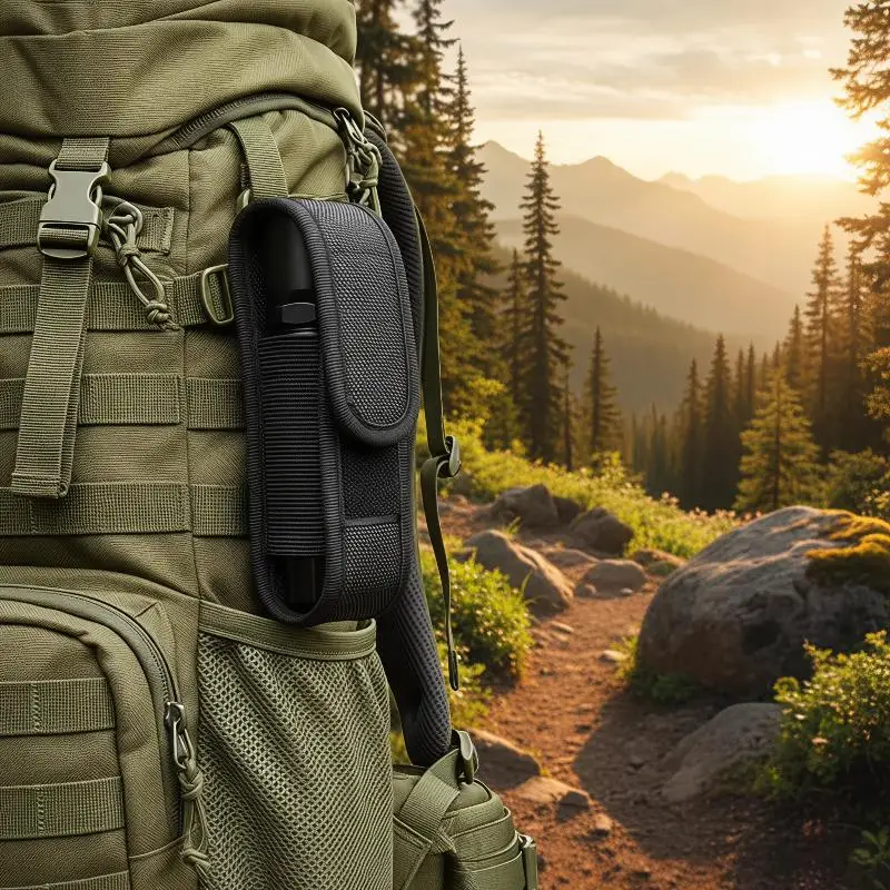 Tactical Flashlight Pouch Heavy Duty Durable Nylon Secure Hook Loop for Camping Hiking Outdoor Hunting Accessory