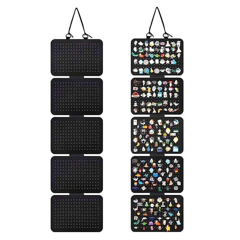 1pc Foldable Felt Jewelry Organizer Wall Hanging 5-Tier Earring Pendant Display Storage Bag For Necklaces Bracelets