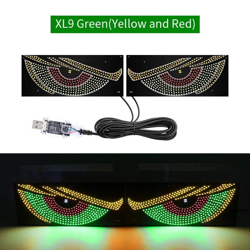 شاحنة الشيطان العين الخفيفة RGB ديناميكية شيطان العين الزخرفية ضوء Led عرض ضوء للمحرك سيارة ديكور لوحة بكسل الزجاج الأمامي