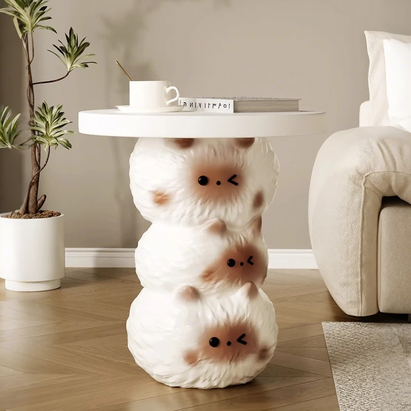 

Cute Siamese Cat Statue Coffee Table Modern Living Room Soft Decoration Furniture Side Table Bedroom Bedhead Table Home Gifts