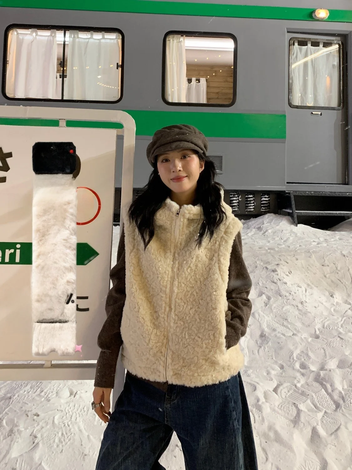 

Muziyang Lazy Sle корейская шляпа Jaet женская тонкая шуба из овечьего меха осень-зима интегрированная кожа и меховая среда...