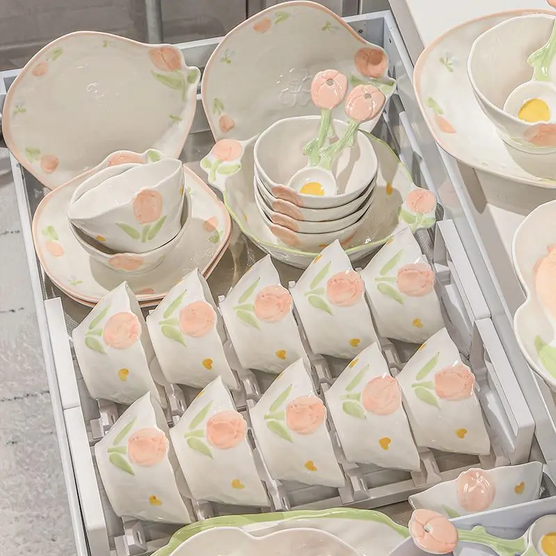 

Dishes and tableware set, household small fresh ceramic, housewarming