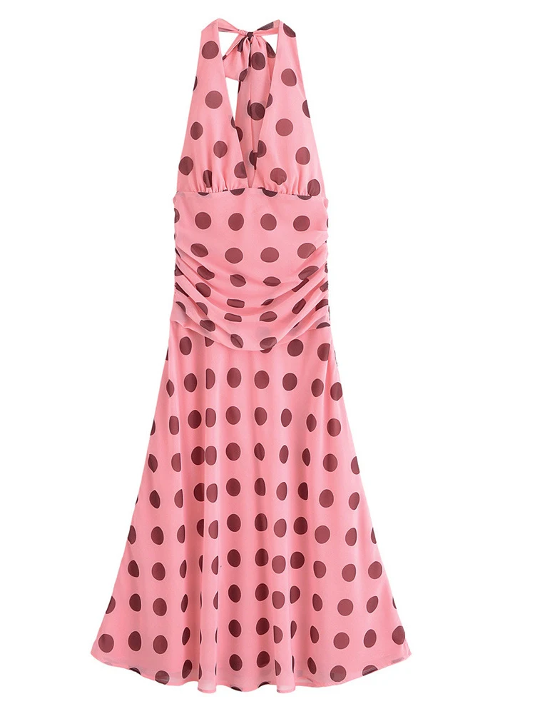 strapless open back dress Feeling Your Best Pink Polka Dot Dress – Shop the Mint