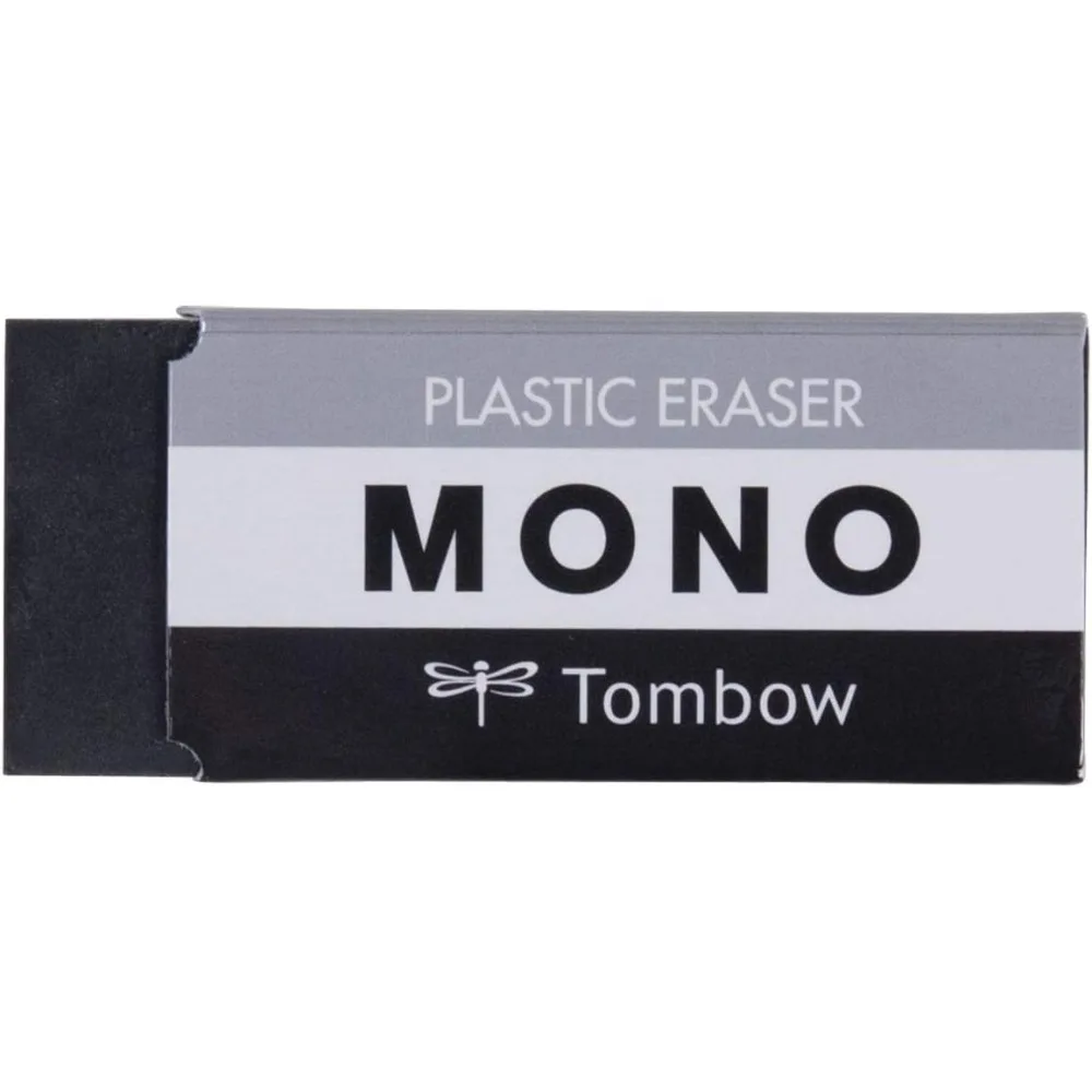 Tombow 57329 MONO Black Eraser, Medium 43x17x10mm ,Cleanly Removes Marks Without Damaging Paper PE-01AB