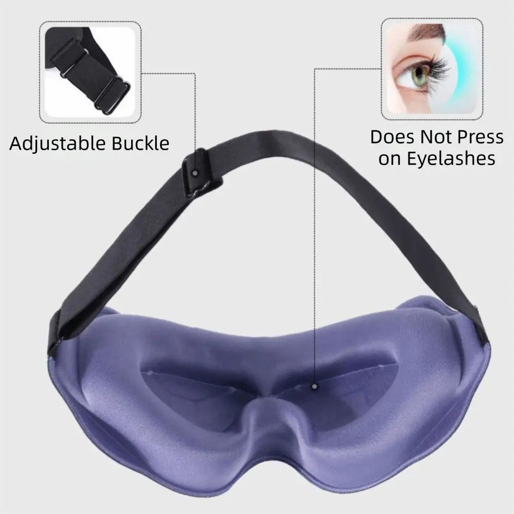 Soft Padded 3D Eye Mask Breathable No Pressure Sleeping Eye Mask Adjustable Deep Contoured Blindfold Sleeping Aid