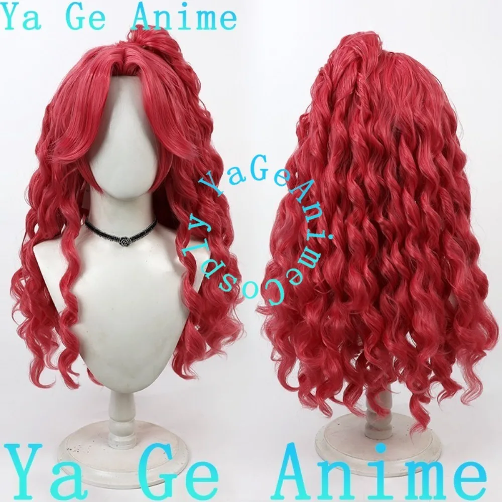 

Красные вьющиеся волосы, парик для косплея, хвост, аниме, реальность, шоу, ролевой парик, используемый для аниме, танцевальных вечеринок