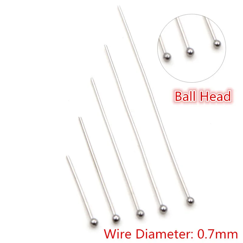 100 Stück 20-70mm kein verblassen Edelstahl Schmuck Herstellung Pins Kugelkopf Augen kopf/Flach kopf Pins DIY Schmuck Herstellung Zubehör