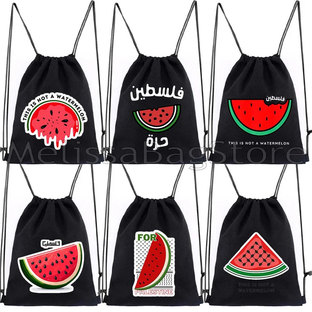 

Cute This Is Not A Watermelon Art Colorful Arabic Calligraphy Cute Gifts Fashion Canvas Drawstring Bags Backpack Yoga Sackpack