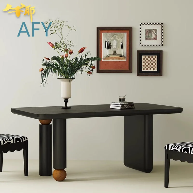 Wabi Sabi Style Round Solid Wood Table for Home Decor Living Room Dining Room Rustic Ash Wood Table for Airbnb Cottage