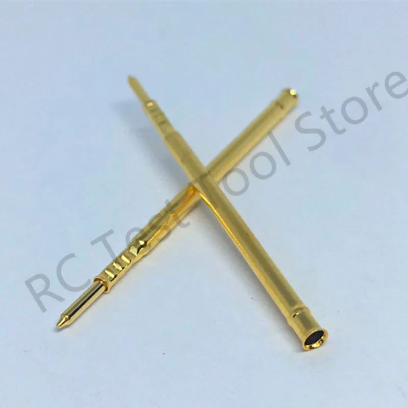 100PCS/Pack Test Probe Receptacle R100-1T Brass Tube Spring Test Probe for Electrical Length 35.3mm Needle Dia 1.67mm Test Tool