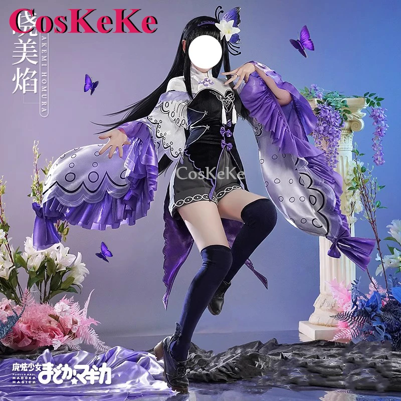 CosKeKe Akemi Homura Cosplay Anime Puella Magi Madoka Magica Costume Sweet Formal Dress Halloween Party Role Play Clothing New