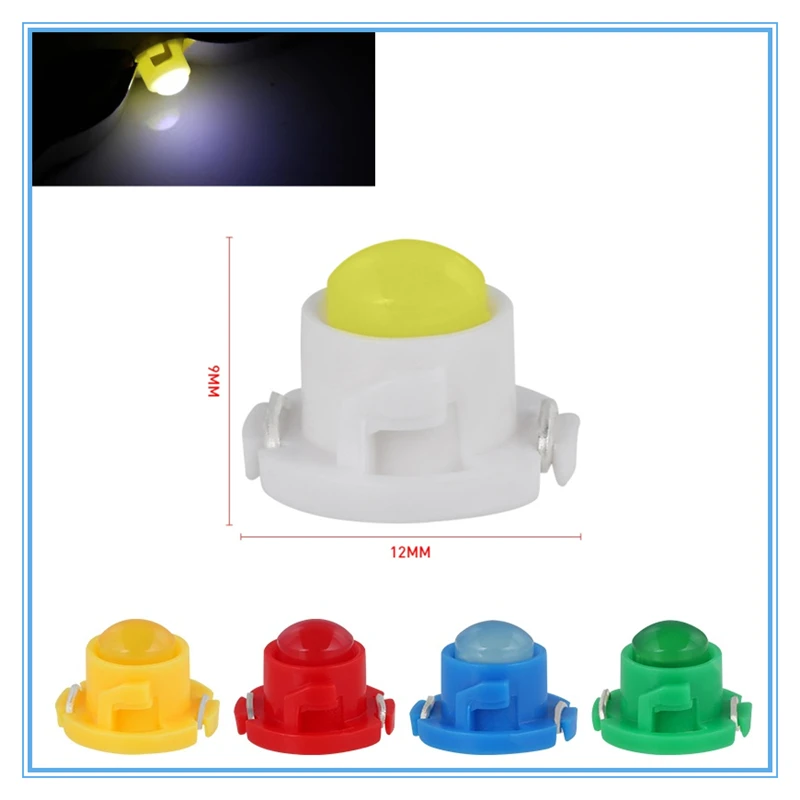 

10pcs 7 Colour T4.7 Wedge LED Bulbs Instrument Panel Light Dash Lamp Car Universal 9mm*12mm Climate Control Light Bulbs