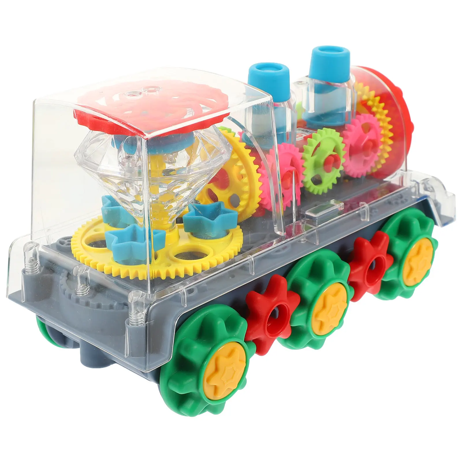 

Электрическая машинка на батарейках с подсветкой, механическим звуком и движущимися элементами для детей 1-3 лет, развивающая игрушка-поезд на батарейках