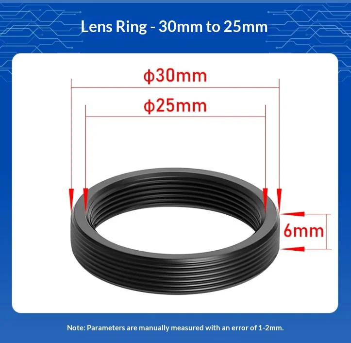 CS-C Mount Lens Adapter Ring 30mm to 25mm CS to M12 Metal Converter Ring for Industrial Camera CCTV Machine Vision Lens Parts