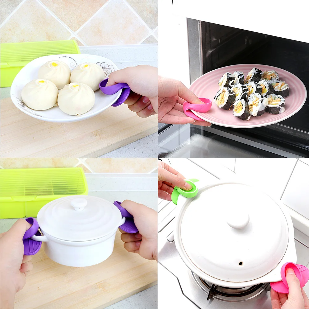 

3Pcs Silicone Protective Clips Heat Insulation Finger Guards Anti-Scald Kitchen Oven Tool Protective Hand Clips