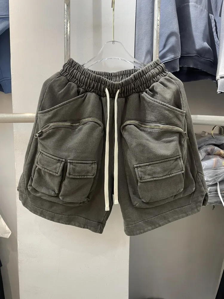 

Высококачественные американские модные тактические шорты свободного кроя с молнией и множеством карманов, функциональные, из плотной ткани, в стиле High Street.