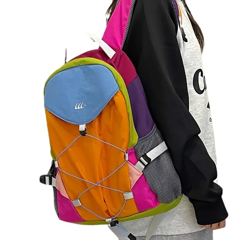 Kinderrugzak voor jongens Designertassen Regenboog Contrasterende rugzak R Casual reisrugzak Bagage Dames Schooltassen Mochila Р moderna