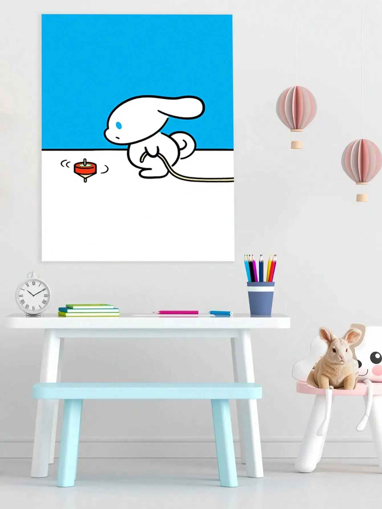 Современный Sanrio Cinnamoroll аниме милый мультяшный постер холст живопись художественная бумага кофейня бар комната Настенный декор девушки безрамный