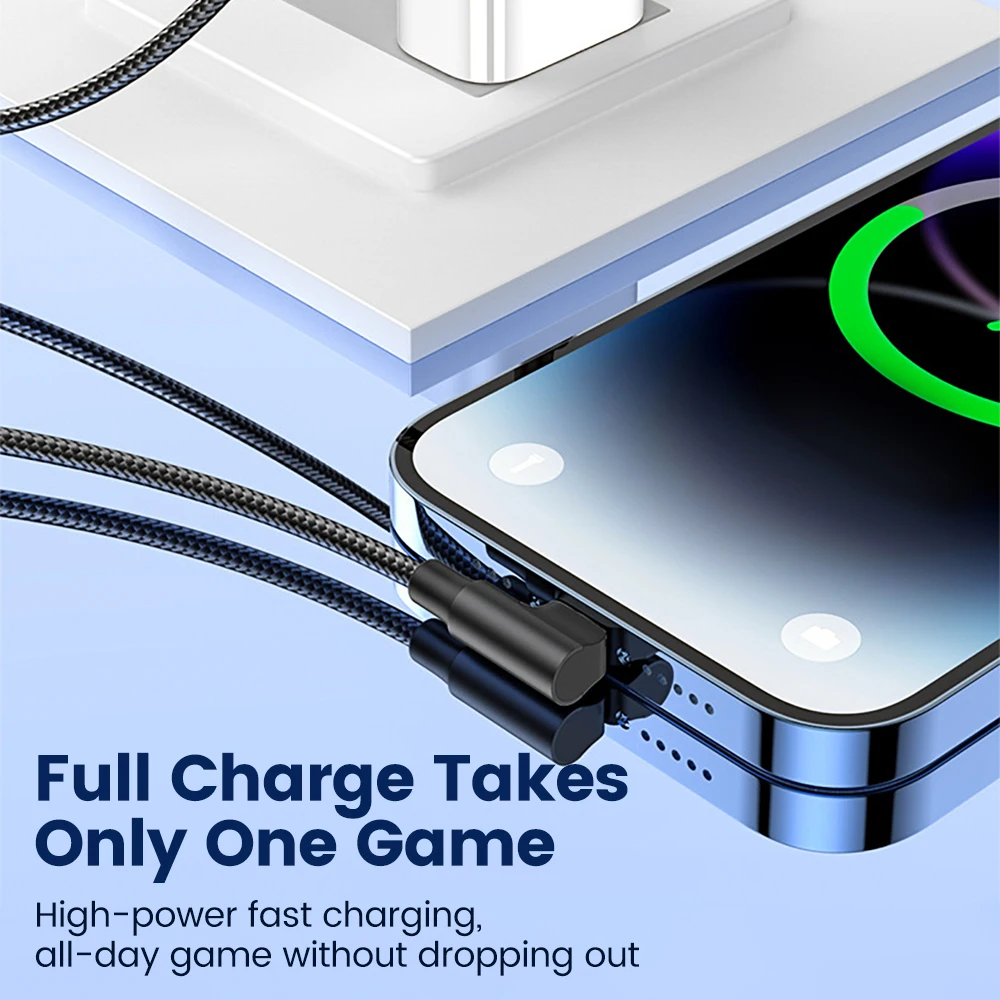 90 Degree Elbow PD Cable 60W USB A To Type C Fast Charging Cable For iphone 15 Samsung Huawei Xiaomi USB C Charger Data Cord