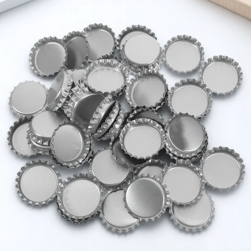 

100pcs 1-Inch Silver Flattened Bottle Caps Diy Crafts Flat No Rubber Liners Party Favors Adults Making Earrings Key Chains